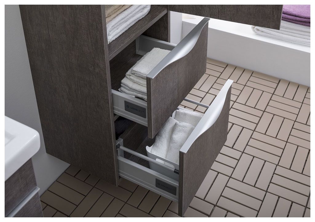 Шкаф-пенал для ванной Aquanet Эвора 40 дуб антик 00182999 - Вид №6