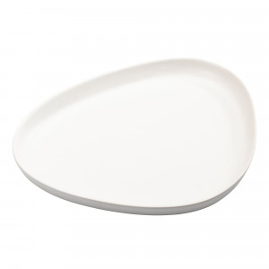 990176 Тарелка сервировочная 1 шт (35х30х3см) каменная керамика, белая;LIND DNA