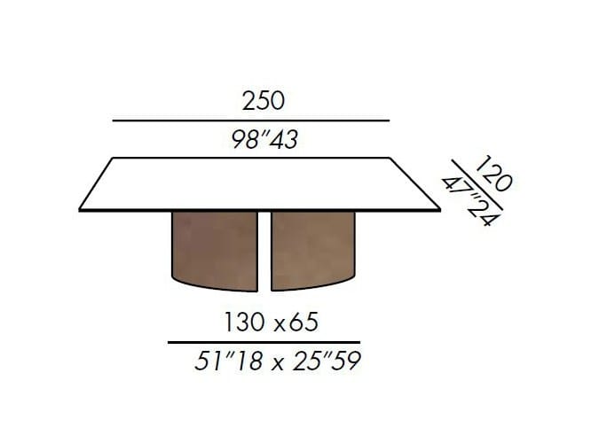 Прямоугольный обеденный стол из латуни Meridiani ARCH-00122867 - Вид №3