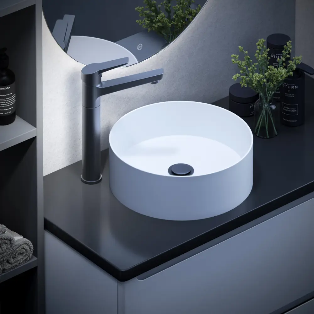 Смеситель для раковины ESKO Marburg высокий рычажный графит 89409226 STLM-1564731 - Вид №2