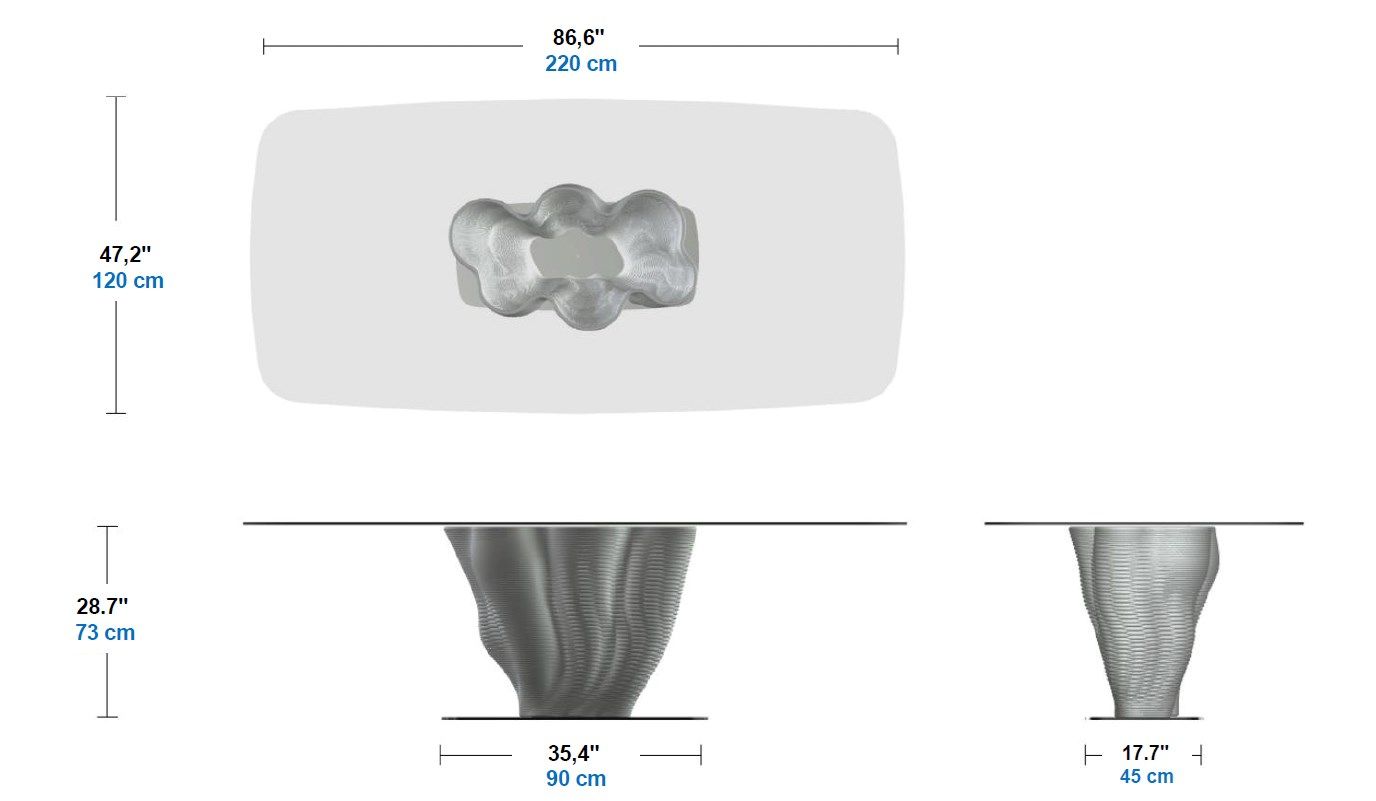 Прямоугольный стол с основанием из цемента 3D печать ROCHE BOBOIS CORAIL ARCH-00141882 - Вид №7