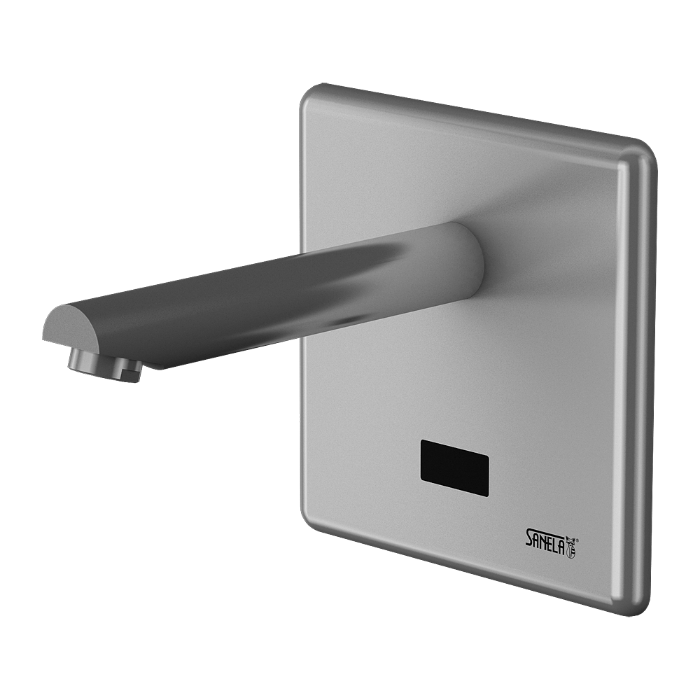 03046 Автоматический настенный смеситель, плечо вытекания 170 мм, 6 В SANELA 