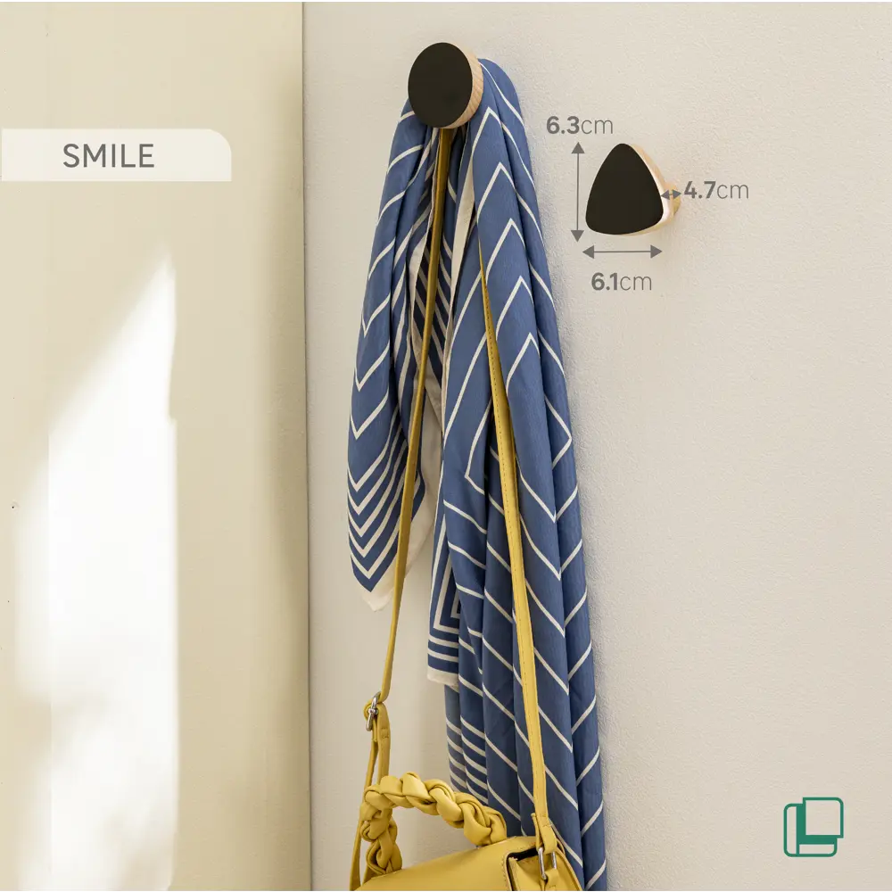 Крючок Smile 6.3x6.1x4.7 см цвет черный 89388847 STLM-2163333 Santreyd  - Вид №3