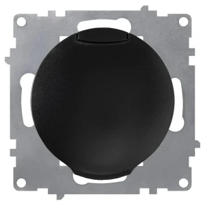 Розетка встраиваемая Onekey Florence с заземлением с крышкой цвет чёрный