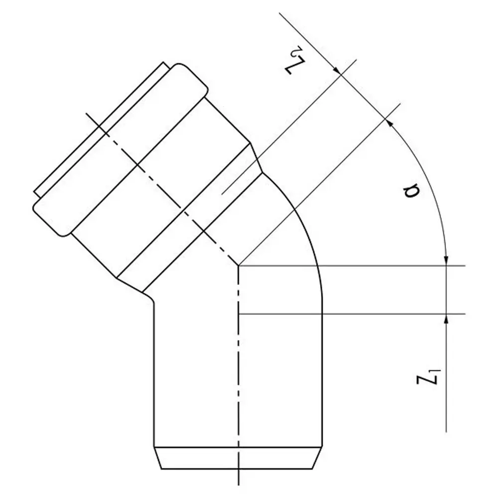 Отвод ø 110x45° Rehau Raupiano полипропилен 123136 82342576 STLM-2023238  - Вид №3