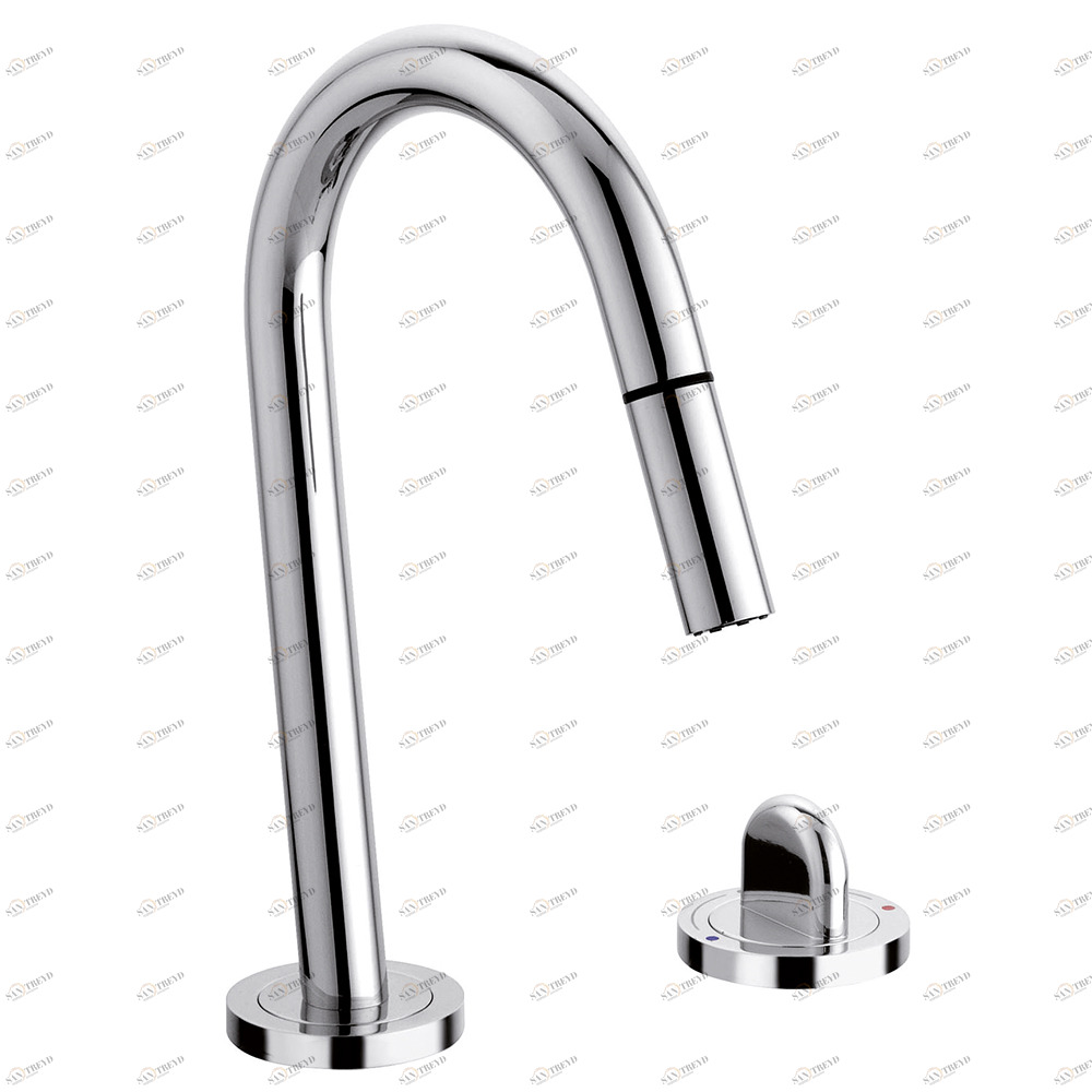 Graffio Смеситель для умывальника с керамическим картриджем, 2 отверстия, «touch». HO103 