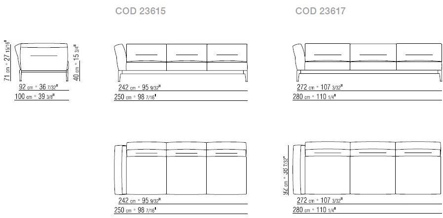 Flexform 3-х местный тканевый диван со съемным чехлом Adda sun-id-1469739 - Вид №8