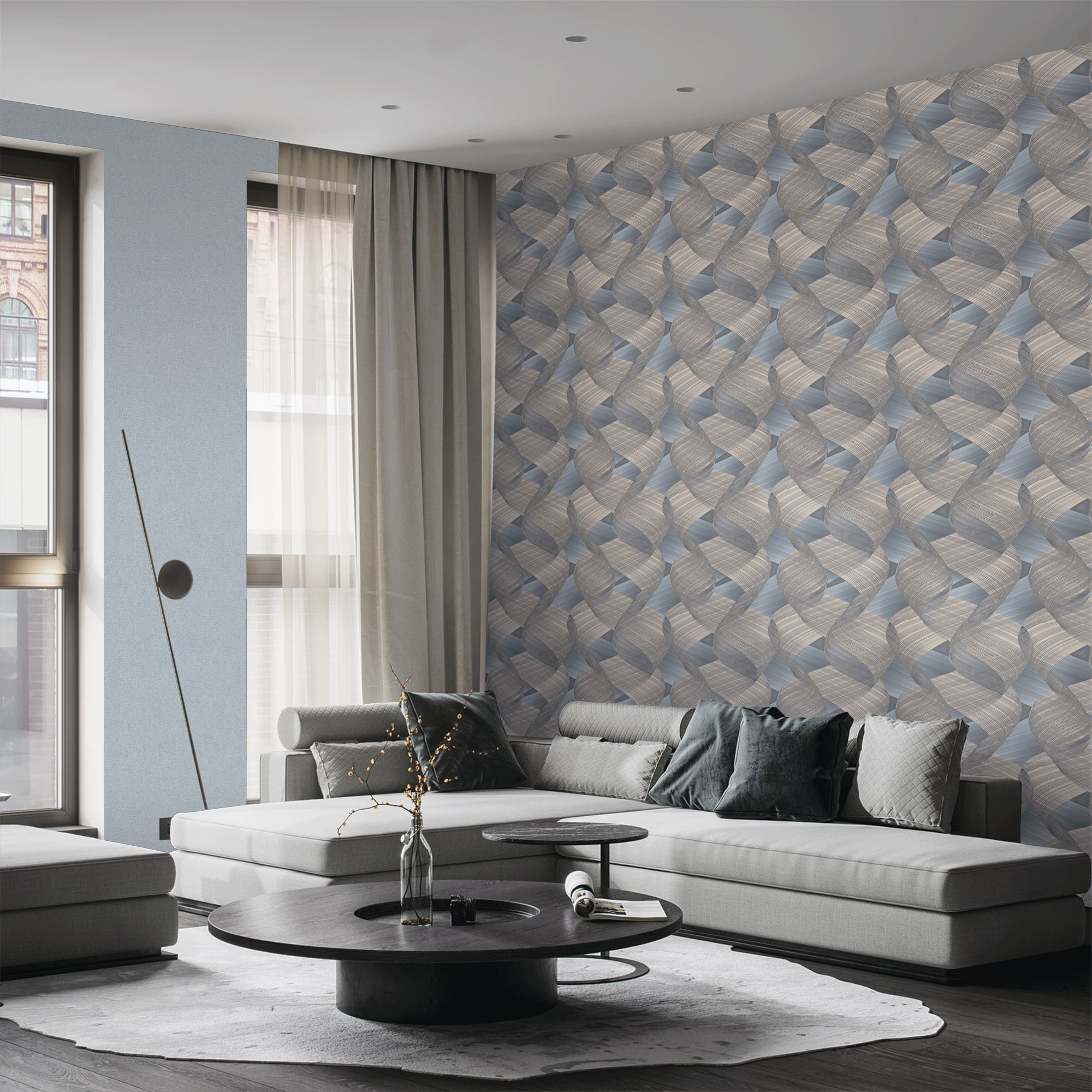 83211719 Обои флизелиновые Erismann синие 1.06 м 60080-06 Fusion Santreyd - Вид №4