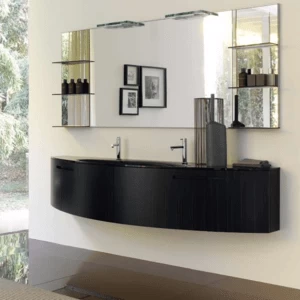 Комбинация ванной комнаты SY23 в отделке X22 Nero/80 Ebano MILLDUE SYMI