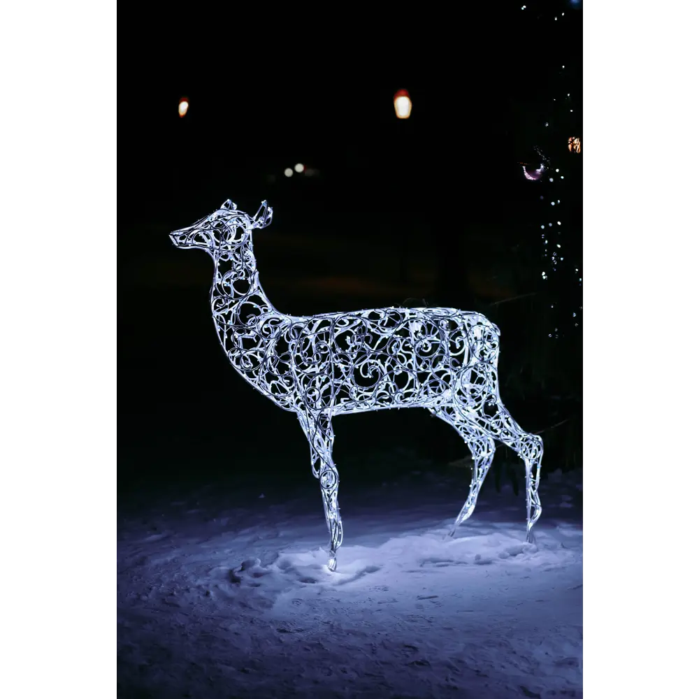 Электрическая светящиеся фигура Олениха 400 LED 120x160x30 см теплый белый свет 86164108 STLM-2022384 LUMINE AJUR 
