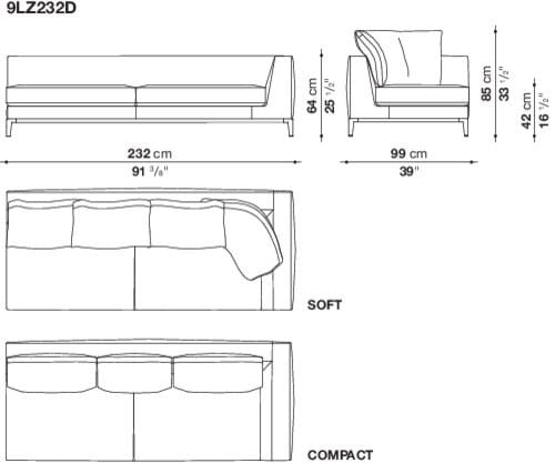 Угловой диван из ткани Maxalto Lucrezia Soft ARCH-00062457 - Вид №31