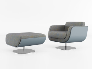 Тканевое вращающееся кресло с подлокотниками