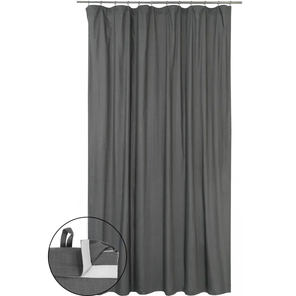 Штора на ленте Inspire Leya 200x280 см цвет тёмно-серый 82557842 STLM-2074105  - Вид №2