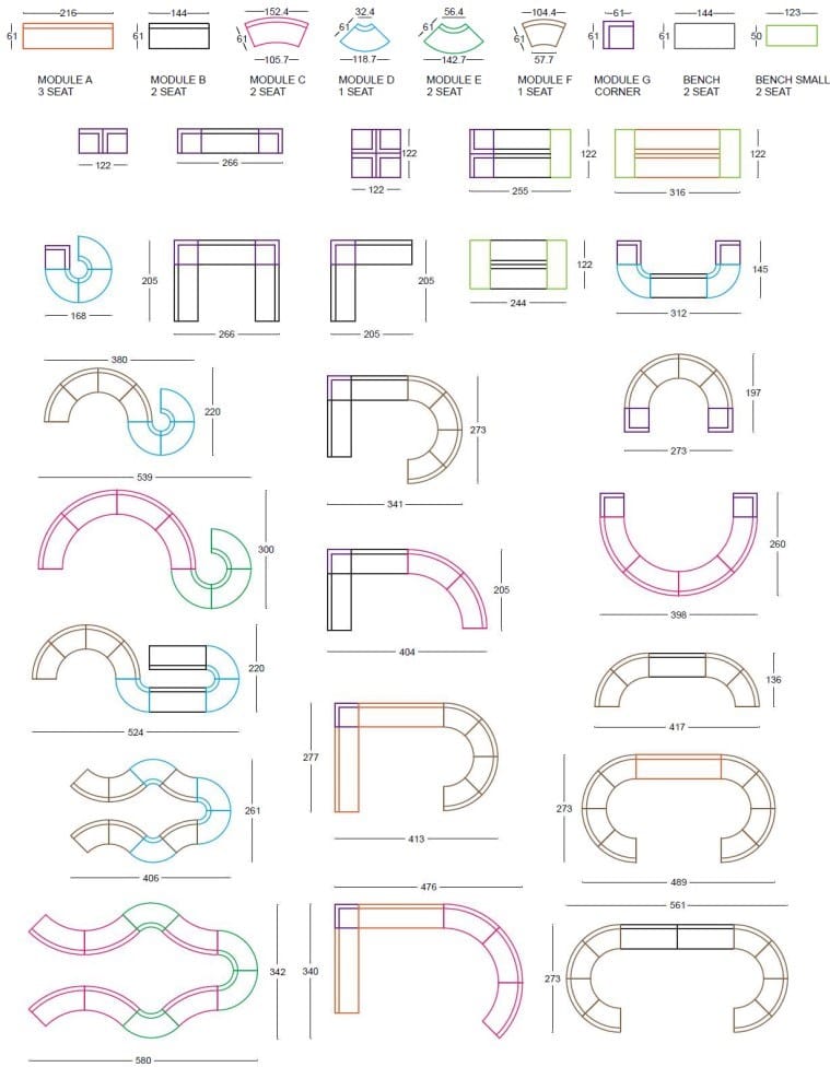 Модульная система сидений из ткани SITIA Laguna ARCH-00006613 - Вид №34