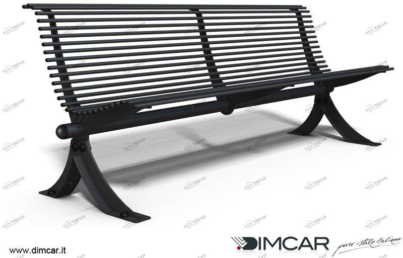 DIMCAR Металлическая скамейка в современном стиле со спинкой Elite 334