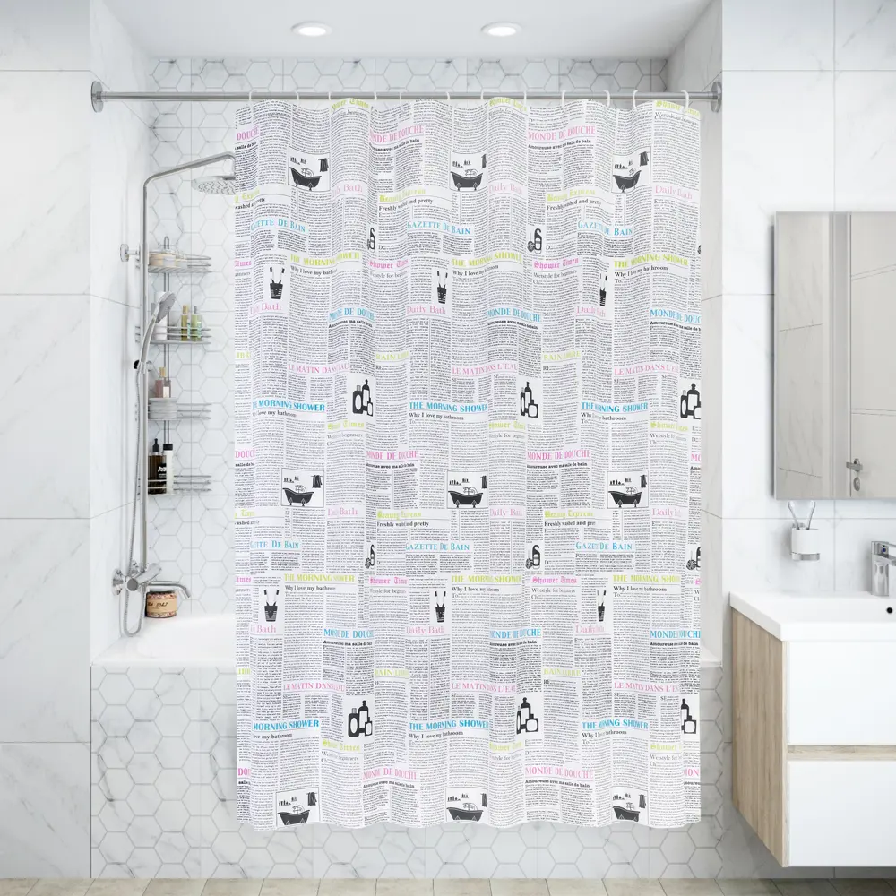 Штора для ванны Bacchetta Multicor с кольцами 180x200 см полиэстер , цвет мультиколор 84621380 STLM-2077857 Шторы текстильные