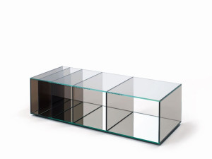 Прямоугольный Хрустальный журнальный столик с отсеком для хранения