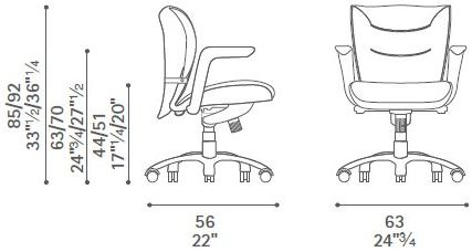 Poltrona Frau Поворотное кожаное кресло Executive с 5-ю спицами и колесами L'ufficio - poltrone ufficio sun-id-1372591 - Вид №10