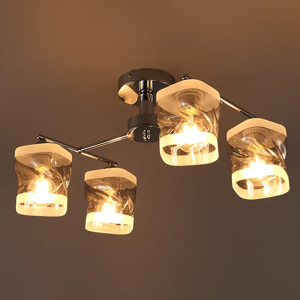 Люстра потолочная JLIGHT PEKA 4 лампы 22 м², цвет хром 84534225 STLM-2004606  - Вид №2