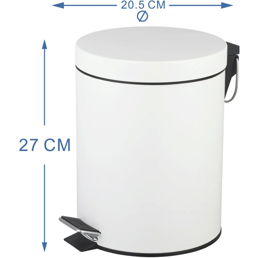 Контейнер для мусора для ванной KONSENSA Терни 5 л сталь цвет белый STLM-2097858
