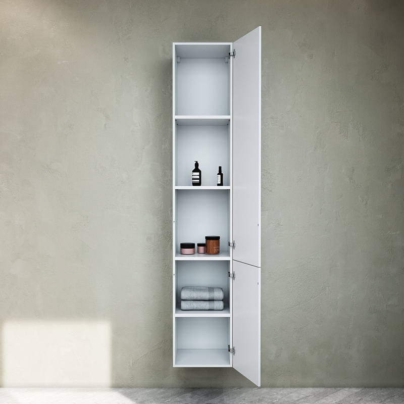 M90CHR0306WG шкаф-колонна подвесной правый 30 см двери push-to-open цвет: белый глянец AM.PM Gem - Вид №1