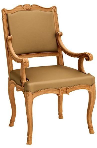 ASTELLO Садовый стул из тика с подлокотниками Fleur de lys sun-id-1495880 - Вид №4