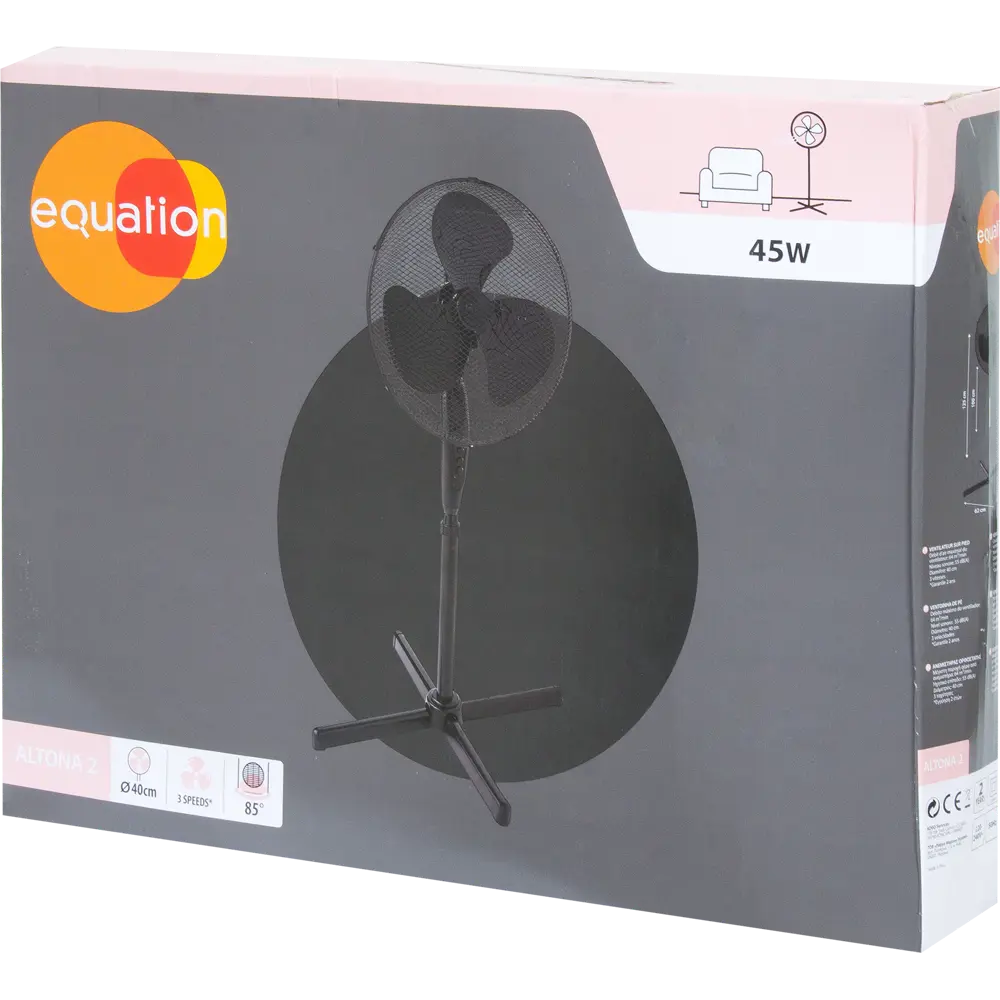 Вентилятор напольный Equation 45 Вт 40 см, 3 скорости, черный 19472341 STLM-2196509  - Вид №3
