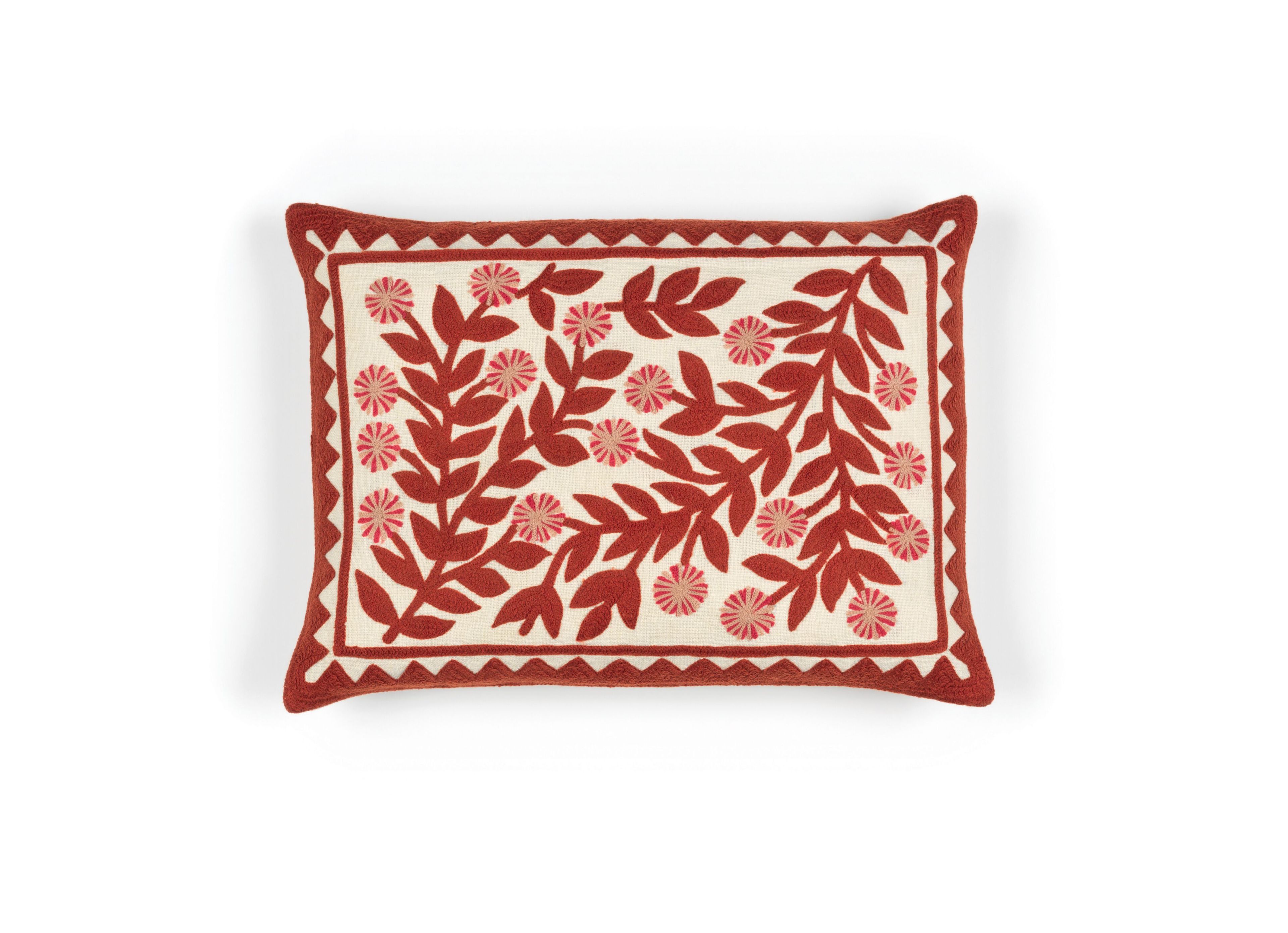 Льняная вышитая прямоугольная подушка Élitis CANOPÉE ARCH-00075584 - Вид №2