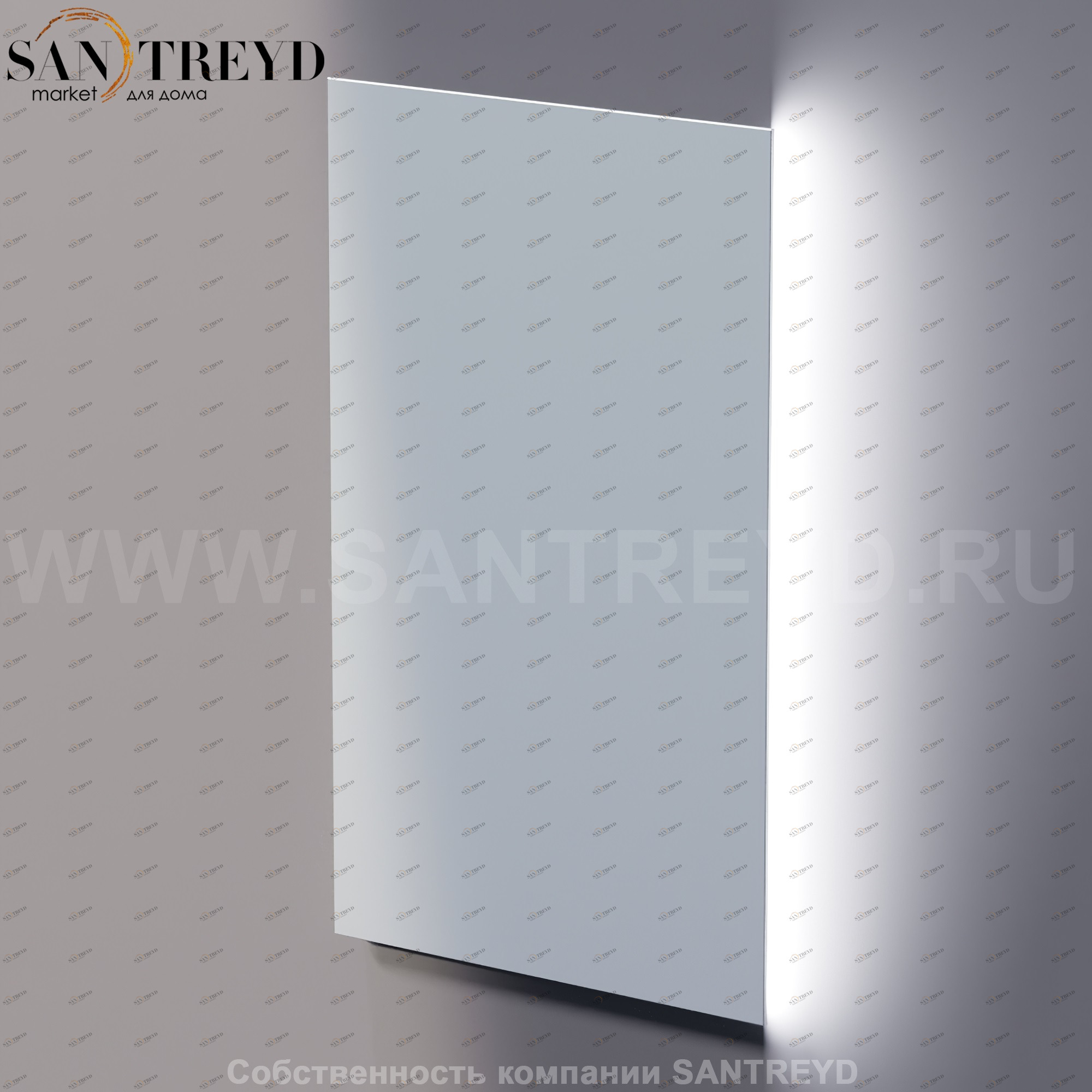 Agape NUDO LED Прямоугольное вертикальное зеркало с LED подсветкой: длина 60 см, высота 100 см ASPE0610