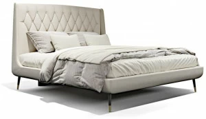 Capital Collection Двуспальная кровать из ткани с тафтинговым изголовьем