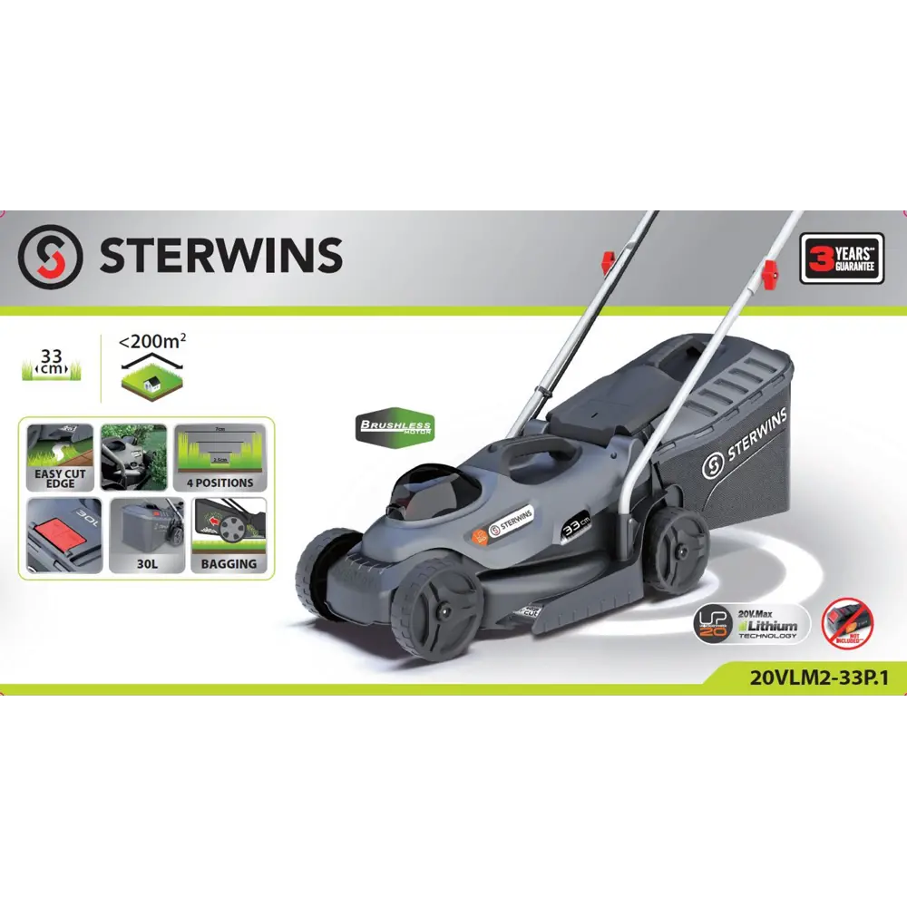 Аккумуляторная газонокосилка STERWINS с бесщеточным двигателем 33 см 82152401 STLM-0020522 - Вид №5