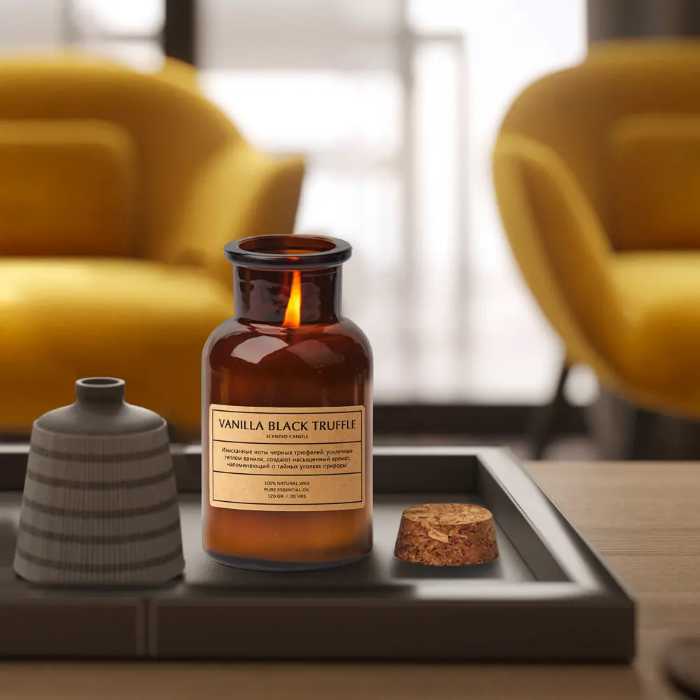 Свеча ароматизированная Vanilla&Blacktruffle коричневый 10.5 см 89348181 STLM-2002526 Santreyd  - Вид №2