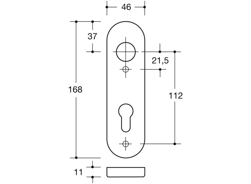 230.23R короткая пластина (р-техник) HEWI System 111 | Polyamid  - Вид №22