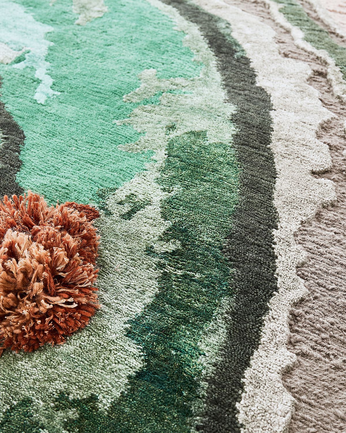 Ковер ручной работы из шерсти, бамбукового шелка, вискозы и джута Mohebban Тактильная ARCH-00032533 - Вид №1