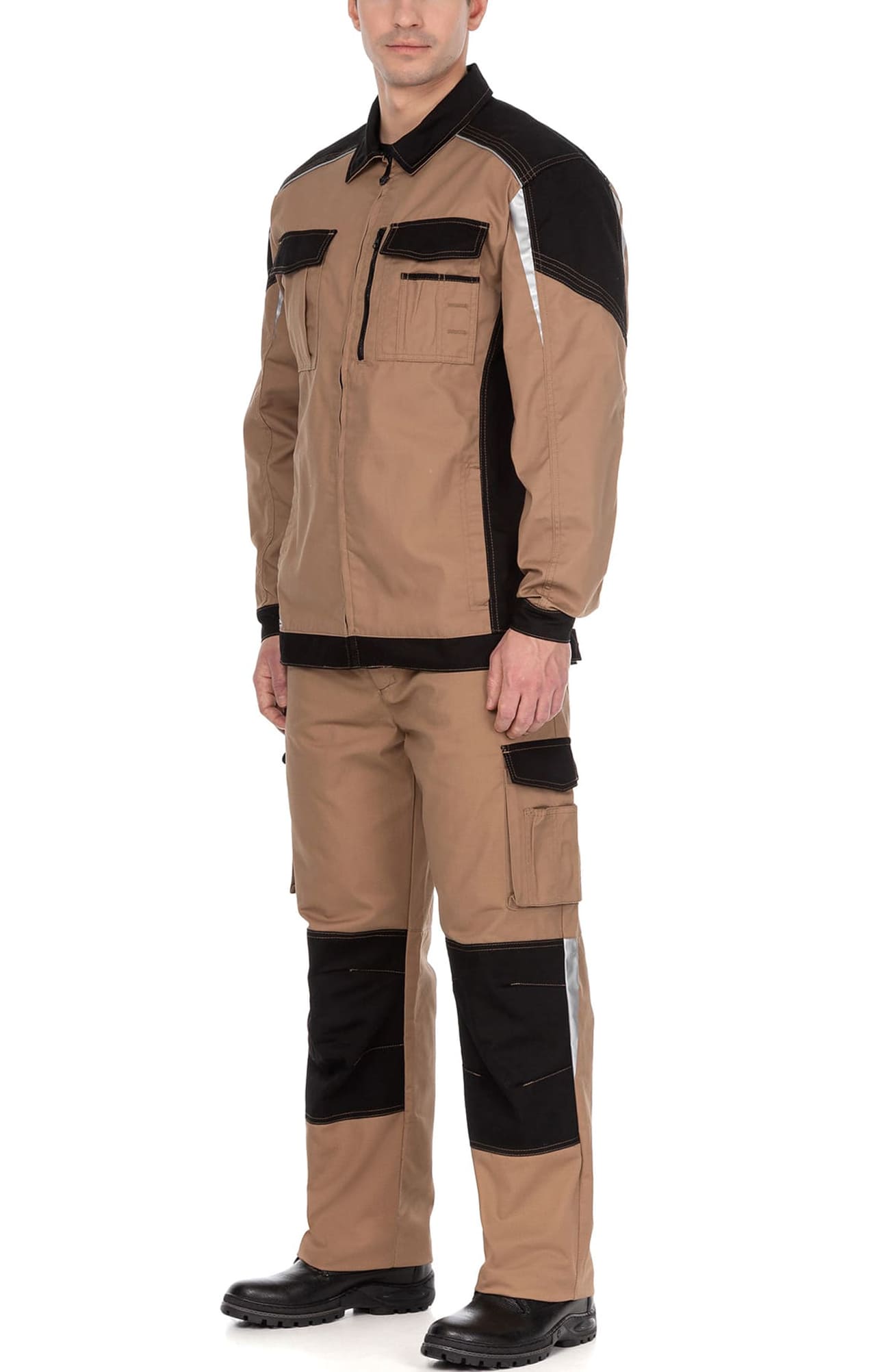 70071 Костюм  NEW бежевый с черным STATUS  Летняя спецодежда  размер 60-62/182-188  - Вид №12