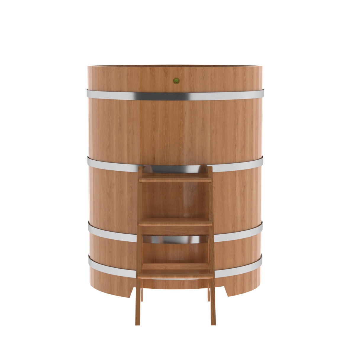 1349 Купель угловая из дуба 1,03х1,03х1,4 натуральная Alyarus  - Вид №3