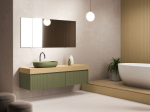 Подвесной умывальник с ящиками