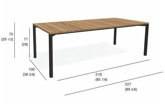 RODA Прямоугольный садовый стол из стали и дерева Light pier sun-id-1500781 - Вид №5