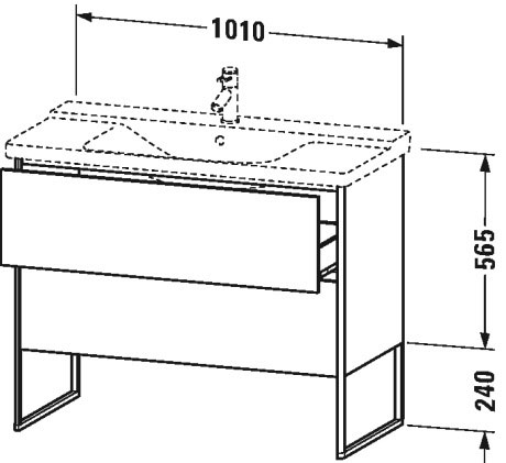 XS446204343 XSquare Тумбочка напольная Базальт матовый, декор Duravit - Вид №1