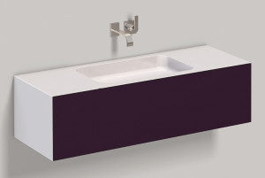 5157512000 Умывальник с тумбой, wp.folio6, белая, лакированная, шелковисто-матовый блеск, баклажан Alape серия FO (Folio)