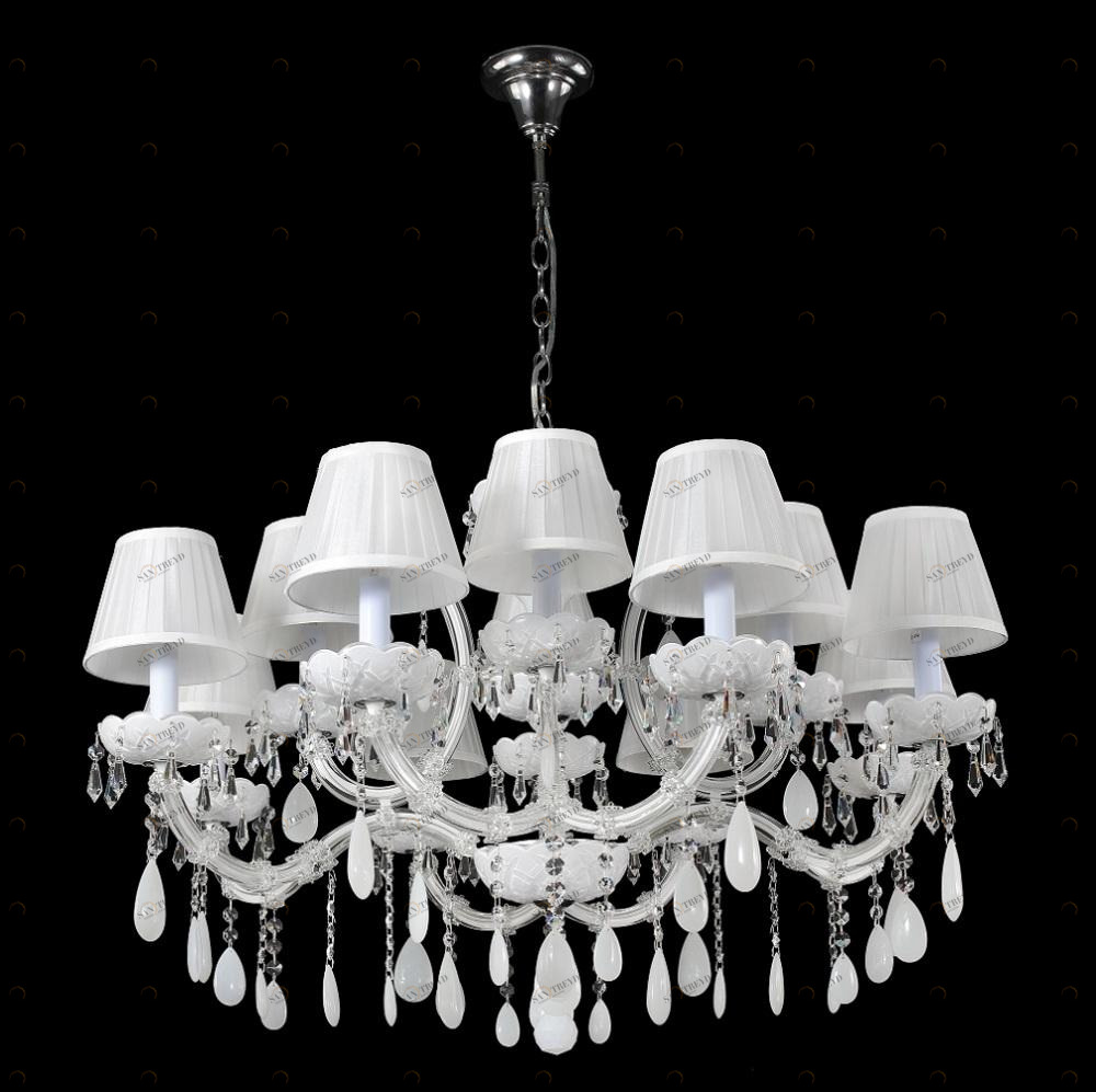 Подвесная люстра Crystal Lux BLanca SP12 белая CRYSTAL LUX ДИЗАЙНЕРСКИЕ, BLANCA 109300 Белый 