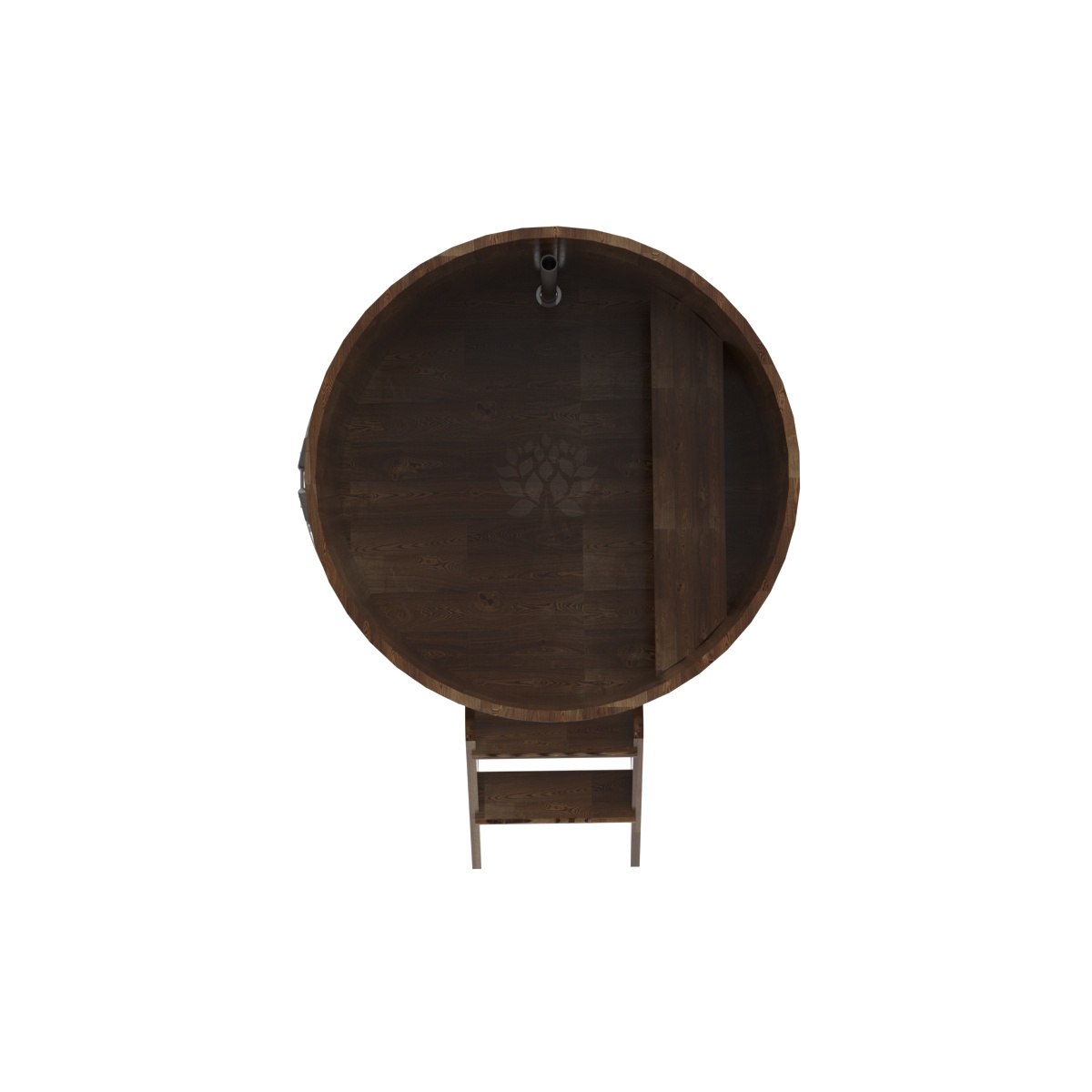 1504 Купель круглая из сращенных ламелей лиственницы d=1,17х1,1 морёная Alyarus  - Вид №4