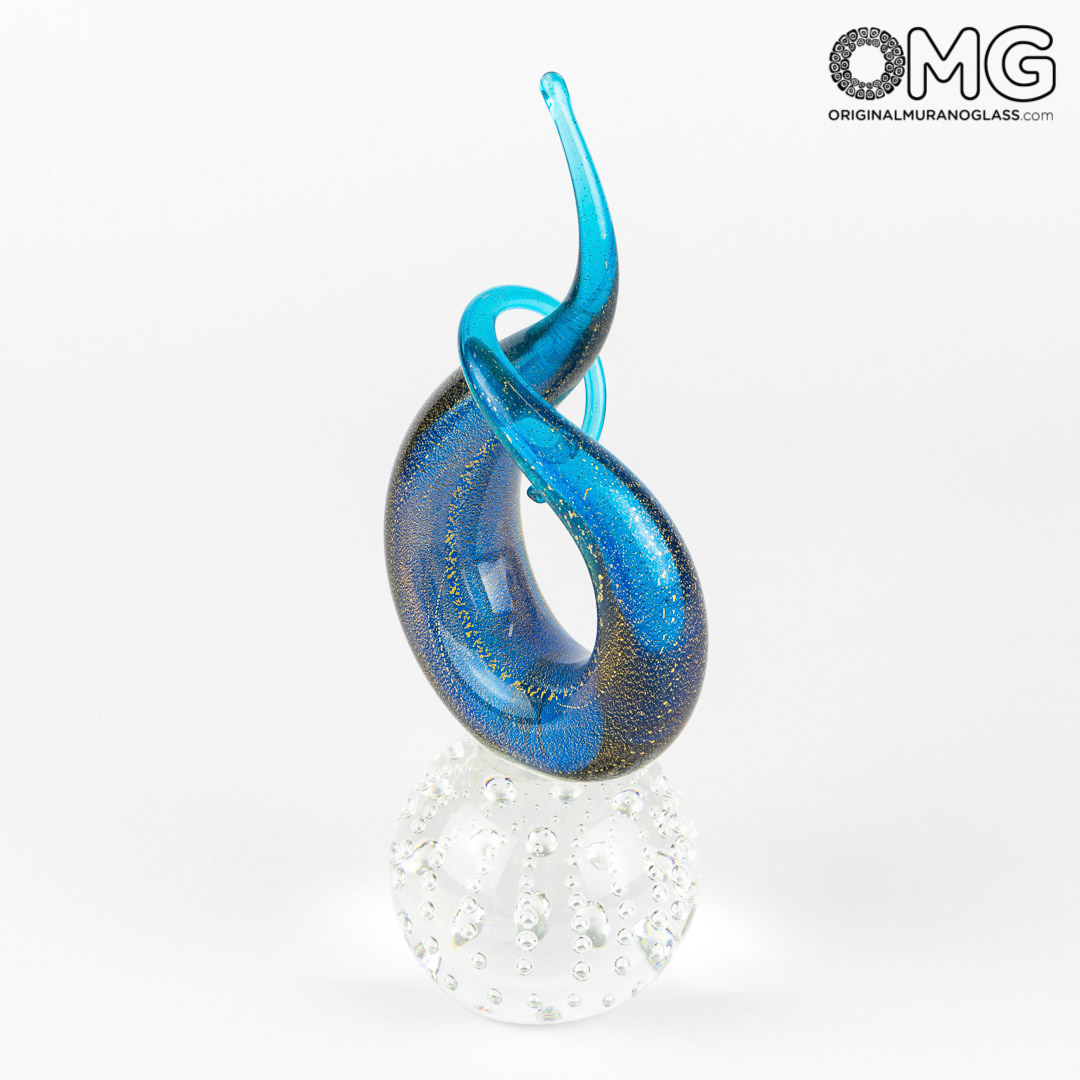 3577 ORIGINALMURANOGLASS Скульптура Синий Узел любви - муранское стекло OMG 9 см  - Вид №1