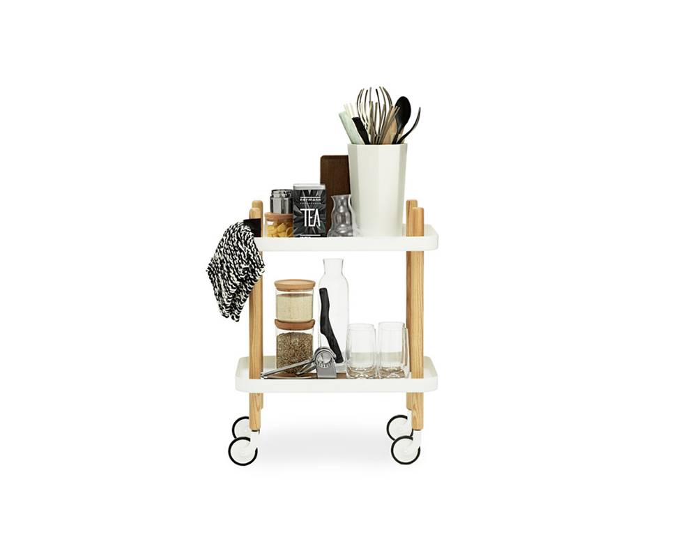Сервировочный стол на колесиках Block 64х50х35 см, белый Normann Copenhagen 602202 - Вид №2