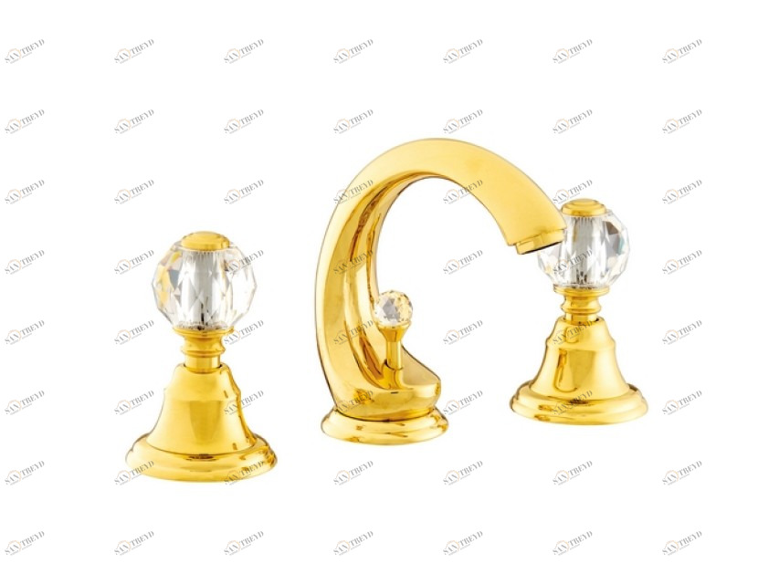 036101.000.50 Раковина с тремя отверстиями и кристаллами Swarovski Яркий хром Mestre Atlantica