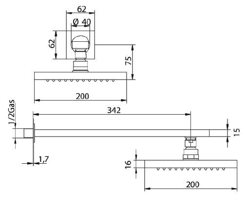 6470100000 Верхний душ Bandini Seta Santreyd - Вид №1
