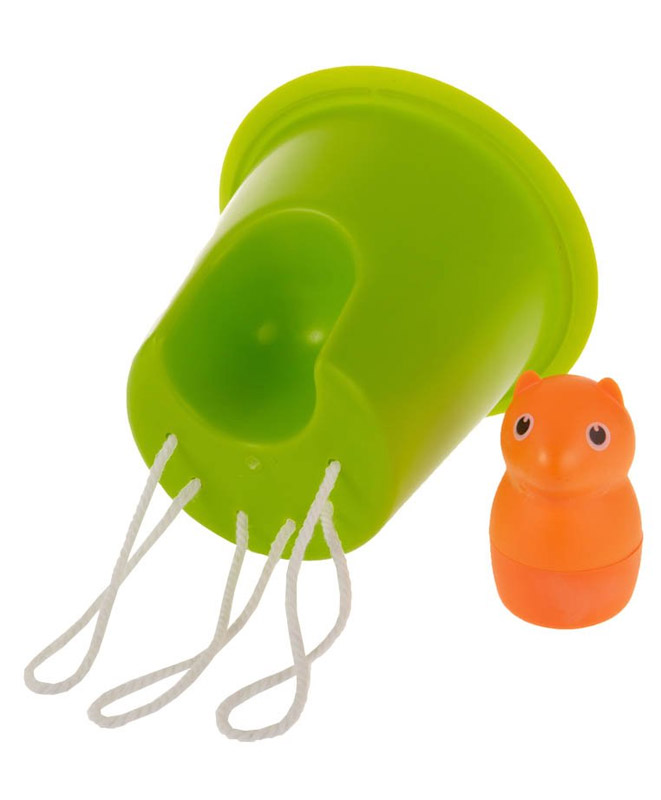 QL10075-WH-GN Горшок самополивающийся log&squirrel белый-зеленый Qualy  - Вид №4