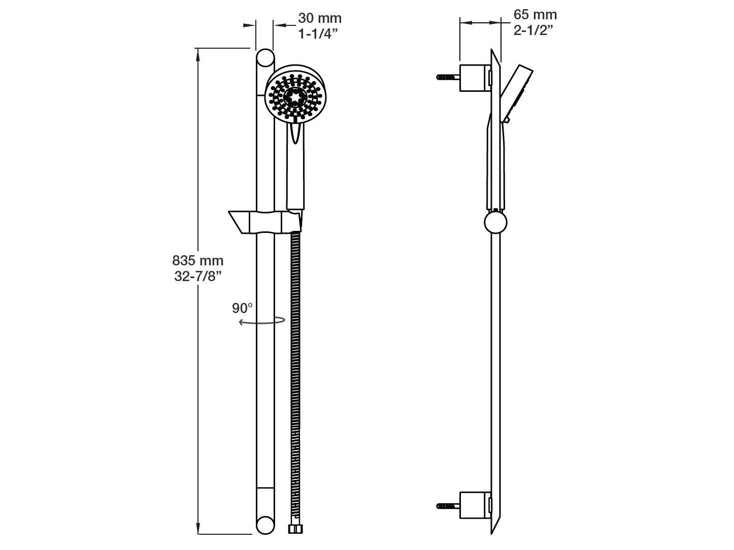 Настенная душевая колонна с ручным душем BARIL DGL-0084-03 ARCH-00034500 - Вид №2