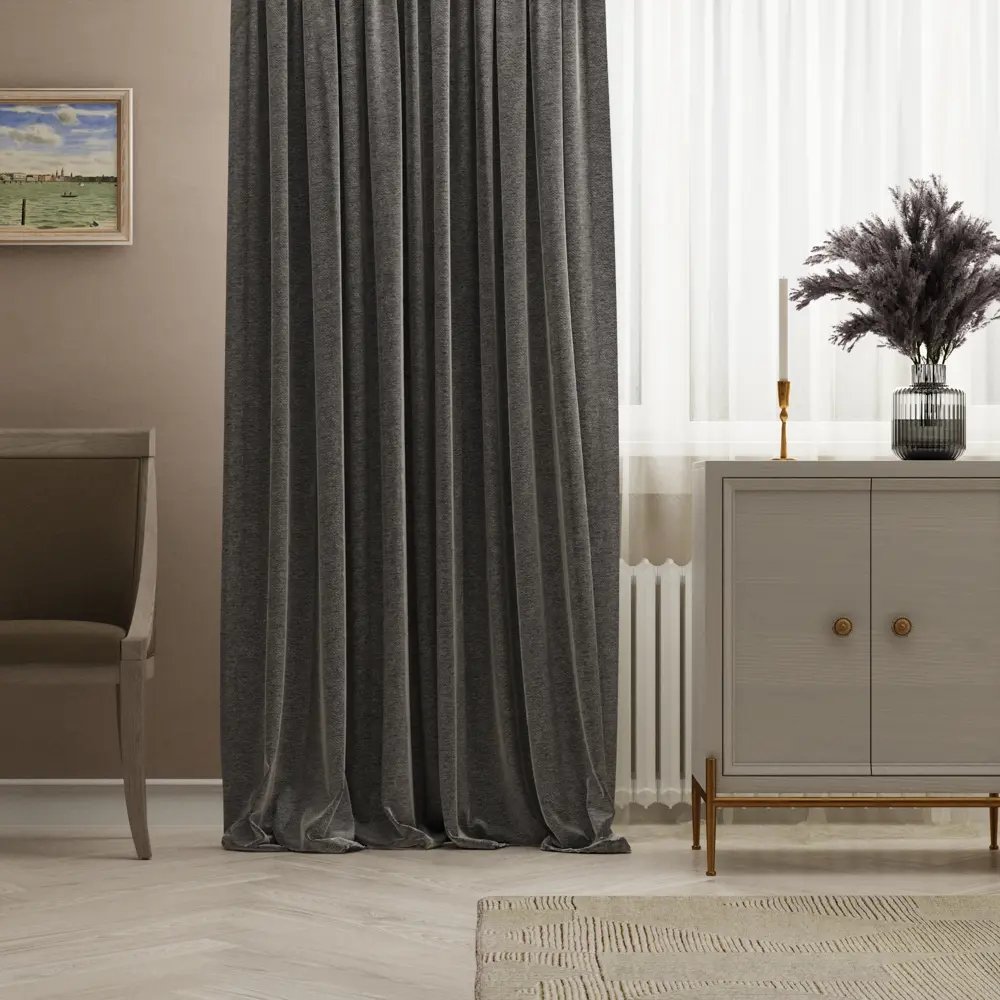 Штора на ленте Inspire Saorsa 140x280 см цвет серый STLM-2049873