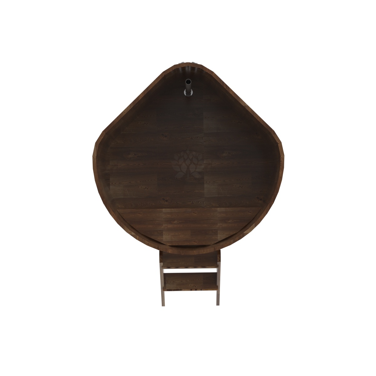 1574 Купель угловая из сращенных ламелей лиственницы 1,19х1,19х1,0 морёная Alyarus  - Вид №5